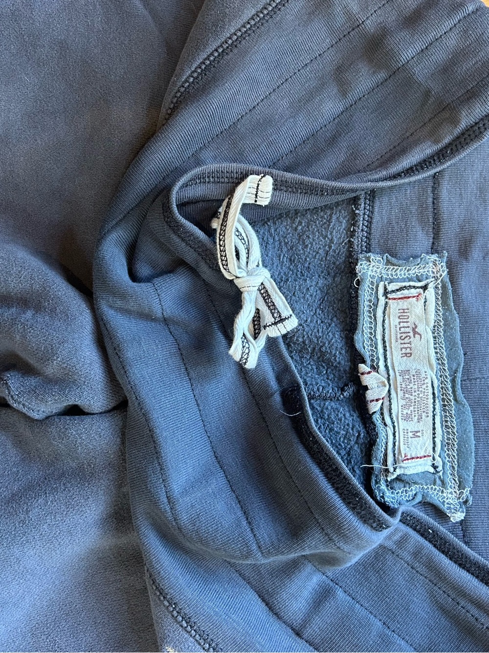 Hollister Slate Blue Sweatpants Womens M with Lined Drawstring Waist Flare Leg - Picture 3 of 4